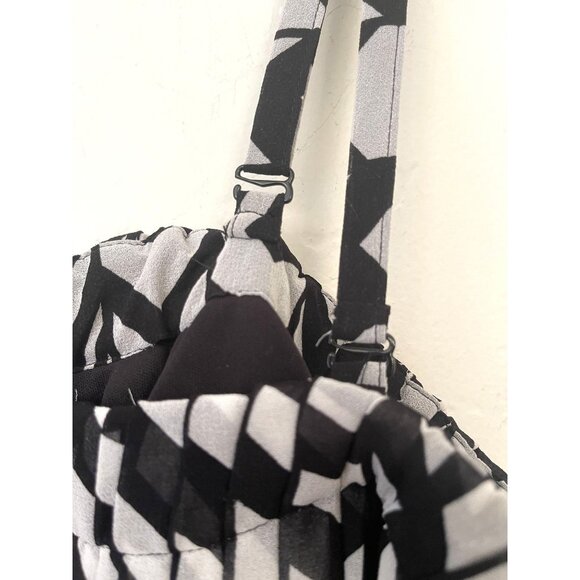 LANE BRYANT Chevron Pleated Black/White Maxi Dress 18/20 Summer Spring Travel - Picture 6 of 16